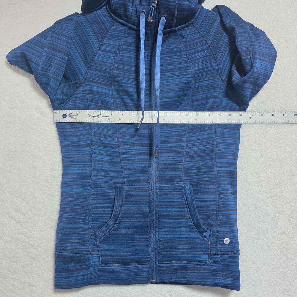 90 Degree by Reflex Women's Blue Space Dye Full Zip Hoodie Fleece Lined Medium - Picture 9 of 11